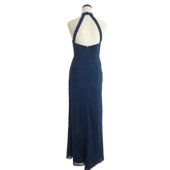 NWT Azazie Galicia Navy Halter Dress Size A6 - Picture 3 of 8